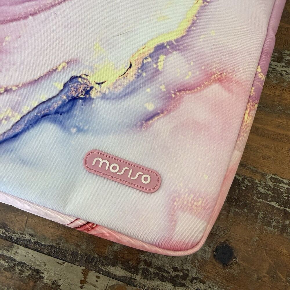Mosiso Large 16” Laptop & Tablet Storage Sleeve In Pink Purple Marble Print New - Picture 8 of 8